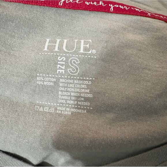 HUE Pajama Top Womens Small Gray Sleepwear Cozy Comfy Lounge Modern Minimalism - Picture 3 of 6